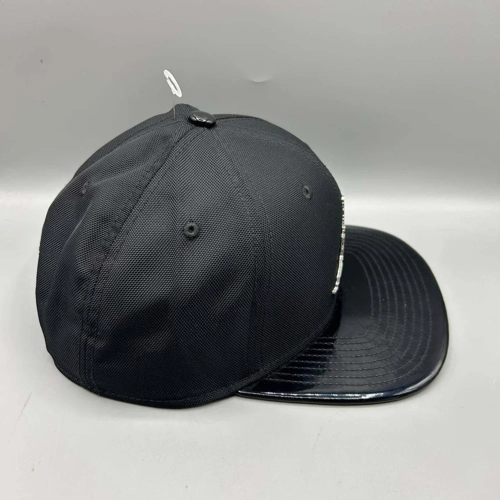 Air Jordan Hat Men Black Metal Logo Jumpman Snap Back Cap New